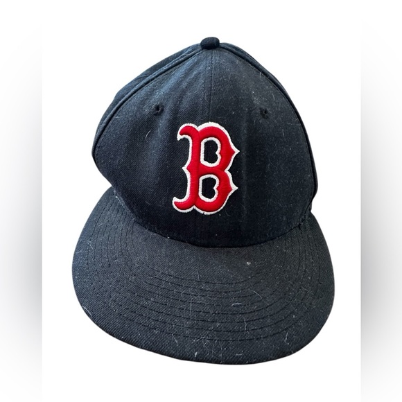 Boston Red Sox MLB Authentic New Era 59FIFTY Fitted Cap - black B Logo 7 1/8. - Picture 1 of 9